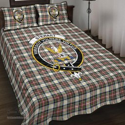 Scottish Stewart Dress Ancient Clan Tartan Quilt Bed Set - Crest Classic Scottish Plaid Tartan Plaid
