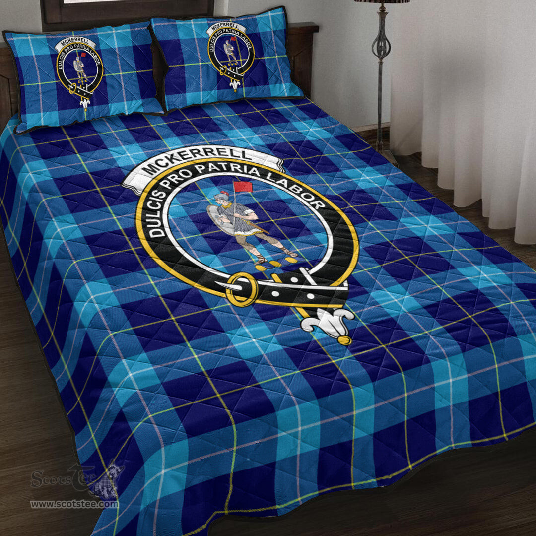 Scottish McKerrell Clan Tartan Quilt Bed Set - Crest Classic Scottish Plaid Tartan Plaid