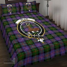 Scottish Blair Modern Clan Tartan Quilt Bed Set - Crest Classic Scottish Plaid Tartan Plaid