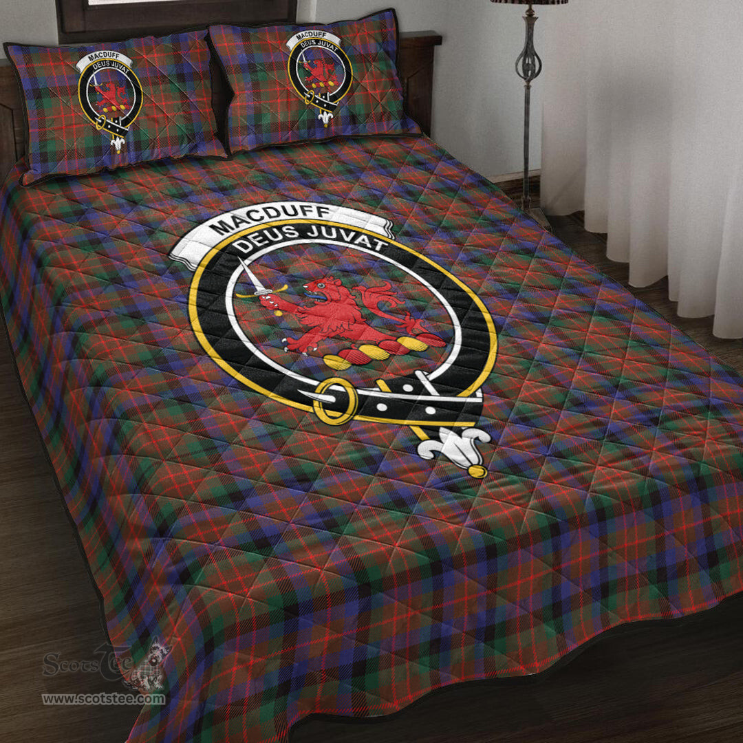 Scottish MacDuff Hunting Modern Clan Tartan Quilt Bed Set - Crest Classic Scottish Plaid Tartan Plaid