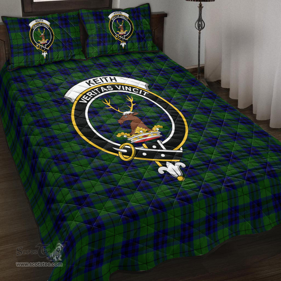 Scottish Keith Modern Clan Tartan Quilt Bed Set - Crest Classic Scottish Plaid Tartan Plaid