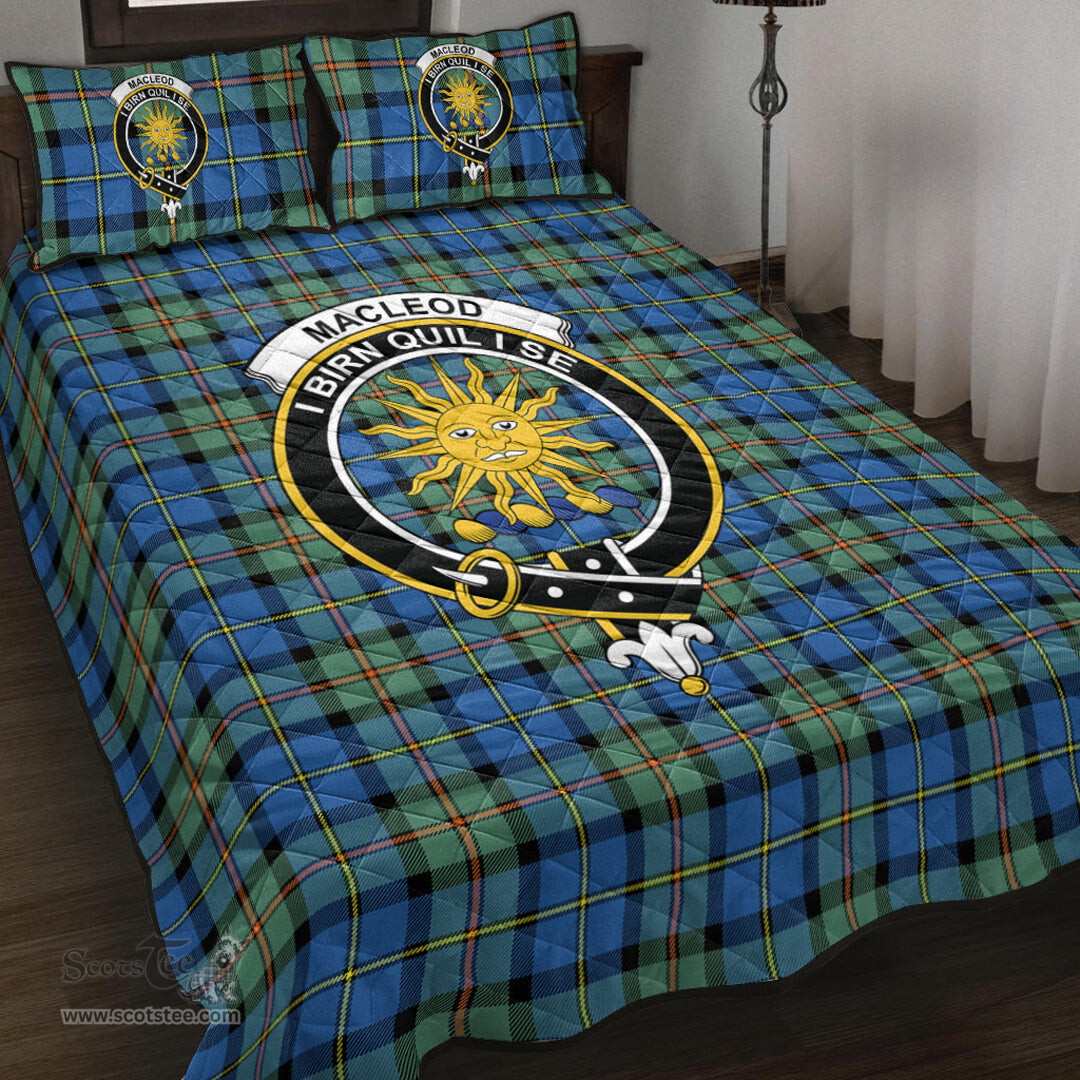 Scottish MacLeod of Harris Ancient Clan Tartan Quilt Bed Set - Crest Classic Scottish Plaid Tartan Plaid