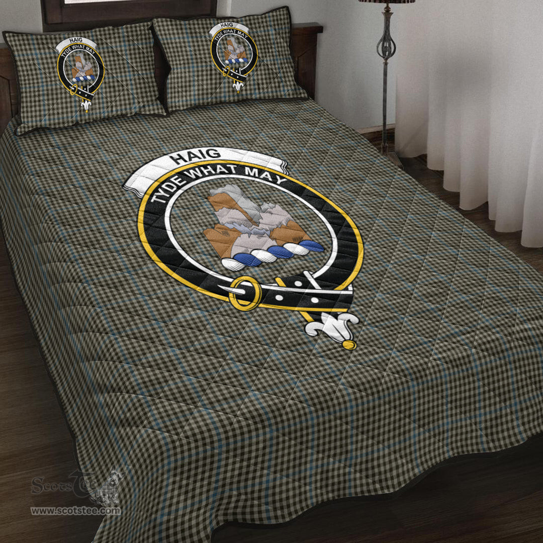 Scottish Haig Check Clan Tartan Quilt Bed Set - Crest Classic Scottish Plaid Tartan Plaid
