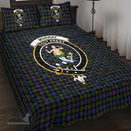 Scottish Murray of Atholl Modern Clan Tartan Quilt Bed Set - Crest Classic Scottish Plaid Tartan Plaid