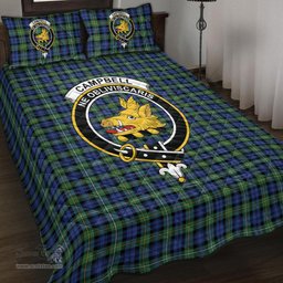 Scottish Campbell Argyll Ancient Clan Tartan Quilt Bed Set - Crest Classic Scottish Plaid Tartan Plaid