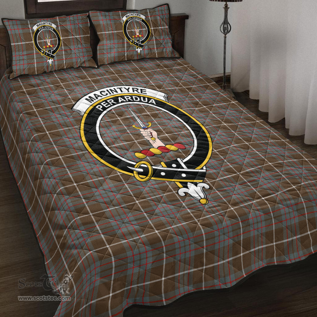 Scottish MacIntyre Hunting Weathered Clan Tartan Quilt Bed Set - Crest Classic Scottish Plaid Tartan Plaid