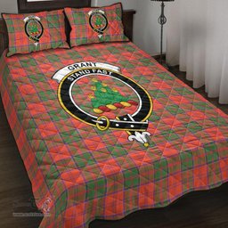 Scottish Grant Ancient Clan Tartan Quilt Bed Set - Crest Classic Scottish Plaid Tartan Plaid