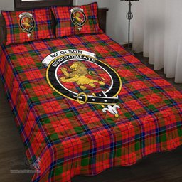 Scottish Nicolson Modern Clan Tartan Quilt Bed Set - Crest Classic Scottish Plaid Tartan Plaid