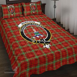 Scottish Morrison Red Modern Clan Tartan Quilt Bed Set - Crest Classic Scottish Plaid Tartan Plaid