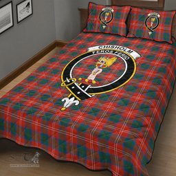 Scottish Chisholm Ancient Clan Tartan Quilt Bed Set - Crest Classic Scottish Plaid Tartan Plaid