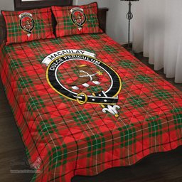 Scottish MacAulay Modern Clan Tartan Quilt Bed Set - Crest Classic Scottish Plaid Tartan Plaid