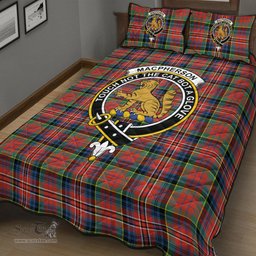 Scottish MacPherson Ancient Clan Tartan Quilt Bed Set - Crest Classic Scottish Plaid Tartan Plaid