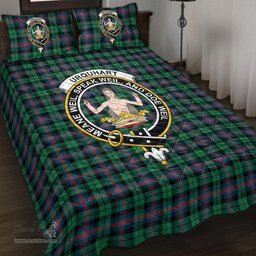 Scottish Urquhart Broad Red Ancient Clan Tartan Quilt Bed Set - Crest Classic Scottish Plaid Tartan Plaid