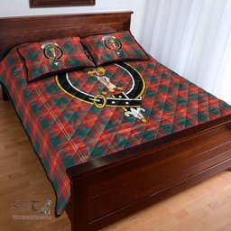 Scottish Chisholm Ancient Clan Tartan Quilt Bed Set - Crest Classic Scottish Plaid Tartan Plaid