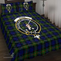 Scottish Gunn Modern Clan Tartan Quilt Bed Set - Crest Classic Scottish Plaid Tartan Plaid