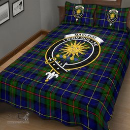 Scottish MacLeod of Harris Modern Clan Tartan Quilt Bed Set - Crest Classic Scottish Plaid Tartan Plaid