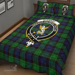Scottish Stewart Old Modern Clan Tartan Quilt Bed Set - Crest Classic Scottish Plaid Tartan Plaid