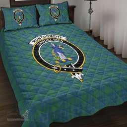 Scottish Montgomery Ancient Clan Tartan Quilt Bed Set - Crest Classic Scottish Plaid Tartan Plaid