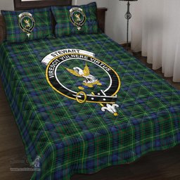 Scottish Stewart Hunting Modern Clan Tartan Quilt Bed Set - Crest Classic Scottish Plaid Tartan Plaid