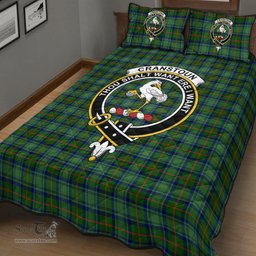 Scottish Cranstoun Clan Tartan Quilt Bed Set - Crest Classic Scottish Plaid Tartan Plaid