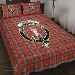 Scottish Robertson Weathered Clan Tartan Quilt Bed Set - Crest Classic Scottish Plaid Tartan Plaid