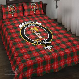 Scottish Chisholm Modern Clan Tartan Quilt Bed Set - Crest Classic Scottish Plaid Tartan Plaid