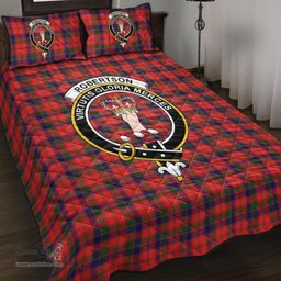 Scottish Robertson Modern Clan Tartan Quilt Bed Set - Crest Classic Scottish Plaid Tartan Plaid