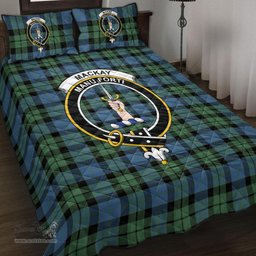 Scottish MacKay Ancient Clan Tartan Quilt Bed Set - Crest Classic Scottish Plaid Tartan Plaid