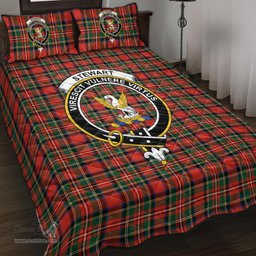 Scottish Stewart Royal Modern Clan Tartan Quilt Bed Set - Crest Classic Scottish Plaid Tartan Plaid
