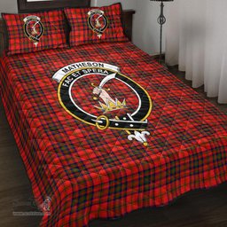 Scottish Matheson Modern Clan Tartan Quilt Bed Set - Crest Classic Scottish Plaid Tartan Plaid