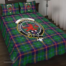 Scottish Young Modern Clan Tartan Quilt Bed Set - Crest Classic Scottish Plaid Tartan Plaid