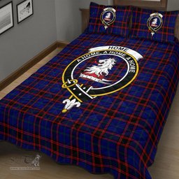Scottish Home Modern Clan Tartan Quilt Bed Set - Crest Classic Scottish Plaid Tartan Plaid