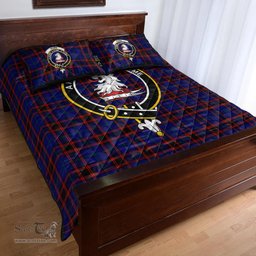 Scottish Home Modern Clan Tartan Quilt Bed Set - Crest Classic Scottish Plaid Tartan Plaid