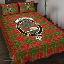 Scottish Burnett Ancient Clan Tartan Quilt Bed Set - Crest Classic Scottish Plaid Tartan Plaid