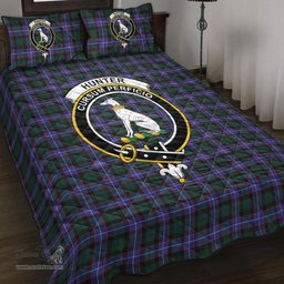 Scottish Hunter Modern Clan Tartan Quilt Bed Set - Crest Classic Scottish Plaid Tartan Plaid