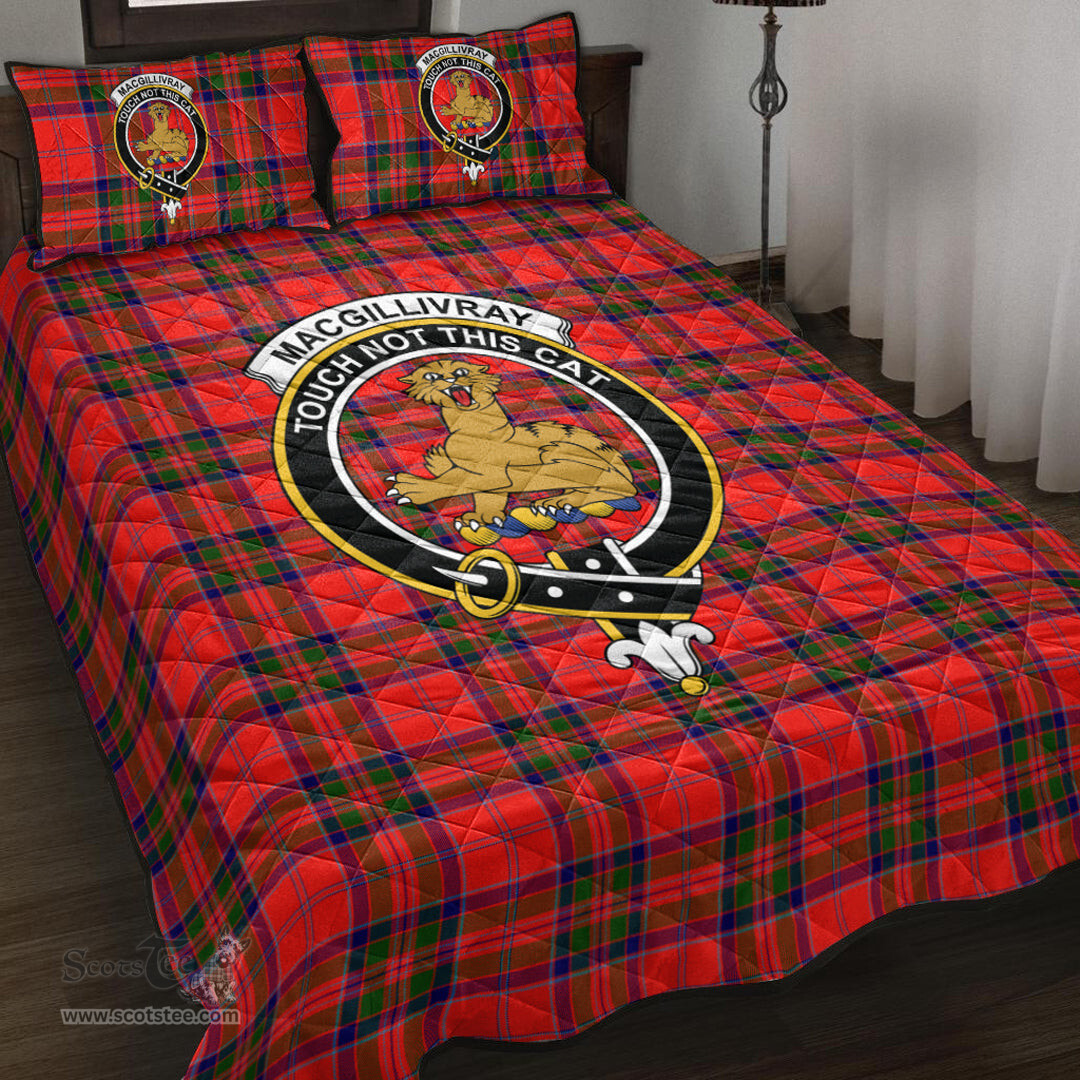 Scottish MacGillivray Modern Clan Tartan Quilt Bed Set - Crest Classic Scottish Plaid Tartan Plaid