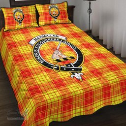 Scottish MacMillan Clan Clan Tartan Quilt Bed Set - Crest Classic Scottish Plaid Tartan Plaid