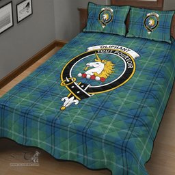 Scottish Oliphant Ancient Clan Tartan Quilt Bed Set - Crest Classic Scottish Plaid Tartan Plaid