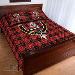 Scottish MacQueen Modern Clan Tartan Quilt Bed Set - Crest Classic Scottish Plaid Tartan Plaid