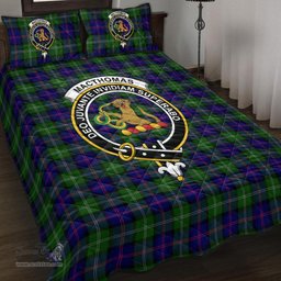 Scottish MacThomas Modern Clan Tartan Quilt Bed Set - Crest Classic Scottish Plaid Tartan Plaid