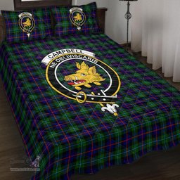 Scottish Campbell of Cawdor Modern Clan Tartan Quilt Bed Set - Crest Classic Scottish Plaid Tartan Plaid