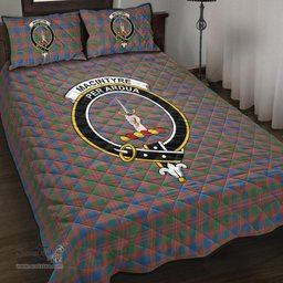 Scottish MacIntyre Ancient Clan Tartan Quilt Bed Set - Crest Classic Scottish Plaid Tartan Plaid