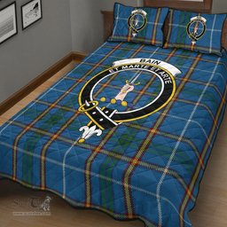 Scottish Bain Clan Tartan Quilt Bed Set - Crest Classic Scottish Plaid Tartan Plaid