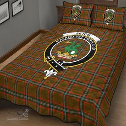 Scottish Seton Hunting Modern Clan Tartan Quilt Bed Set - Crest Classic Scottish Plaid Tartan Plaid