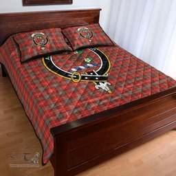Scottish Fraser Weathered Clan Tartan Quilt Bed Set - Crest Classic Scottish Plaid Tartan Plaid