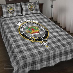 Scottish Douglas Grey Modern Clan Tartan Quilt Bed Set - Crest Classic Scottish Plaid Tartan Plaid