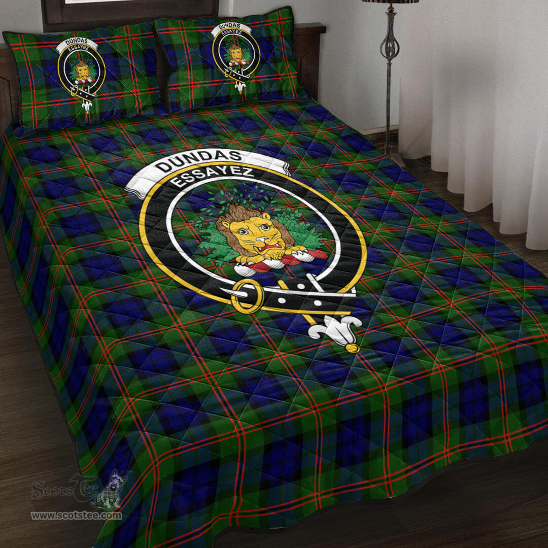 Scottish Dundas Modern 02 Clan Tartan Quilt Bed Set - Crest Classic Scottish Plaid Tartan Plaid