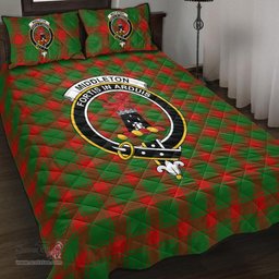 Scottish Middleton Modern Clan Tartan Quilt Bed Set - Crest Classic Scottish Plaid Tartan Plaid