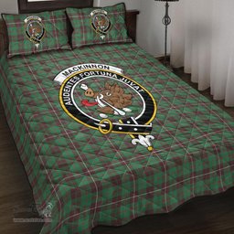 Scottish MacKinnon Hunting Ancient Clan Tartan Quilt Bed Set - Crest Classic Scottish Plaid Tartan Plaid