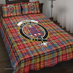 Scottish Ogilvie of Airlie Ancient Clan Tartan Quilt Bed Set - Crest Classic Scottish Plaid Tartan Plaid